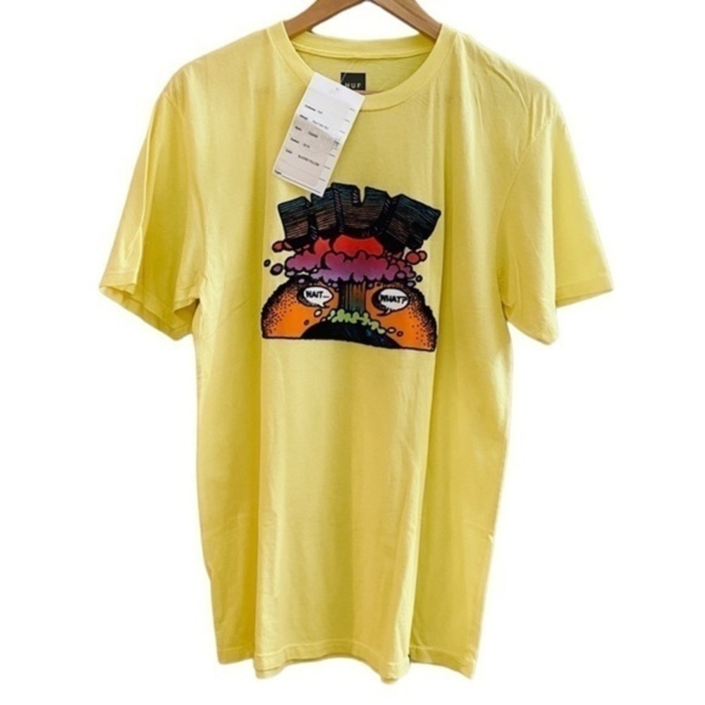 NWT HUF Pulp S/S Tee Size Medium in Blazing Yellow